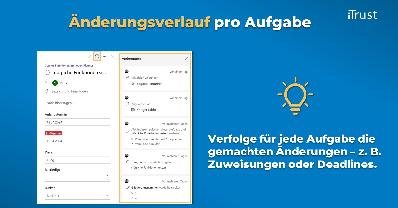 Der neue Microsoft Planner - Änderungsverlauf Aufgabe Der neue Microsoft Planner - Änderungsverlauf Aufgabe