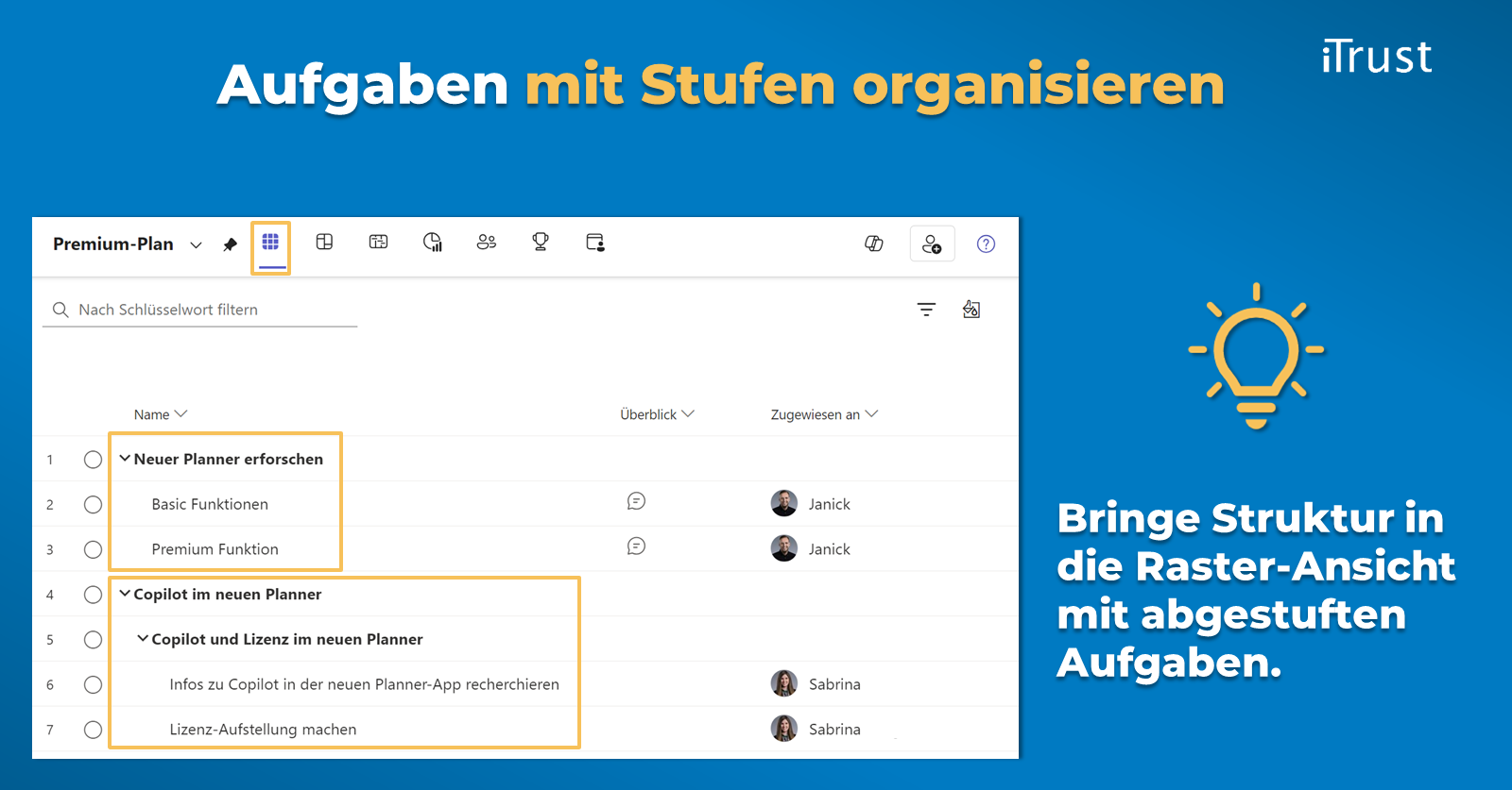 Der neue Microsoft Planner - Aufgaben abstufen Der neue Microsoft Planner - Aufgaben abstufen